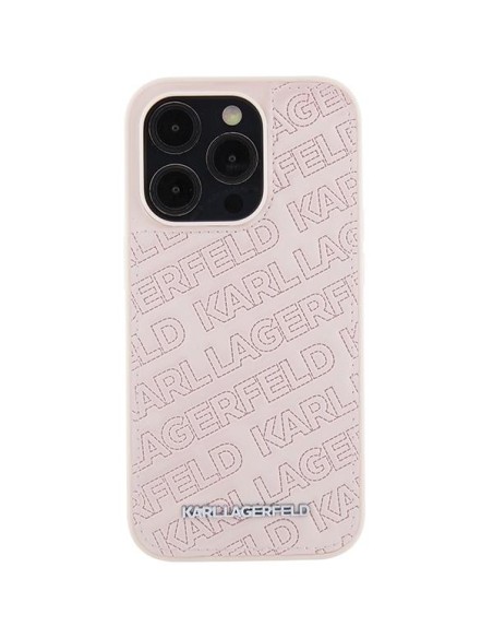 Etui Karl Lagerfeld Quilted K Pattern na iPhone 15 Pro Max - różowe