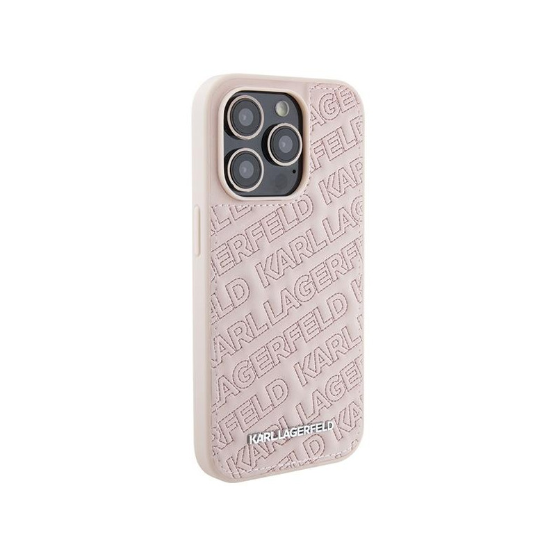 Etui Karl Lagerfeld Quilted K Pattern na iPhone 15 Pro Max - różowe