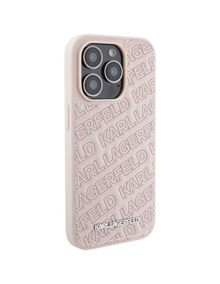 Etui Karl Lagerfeld Quilted K Pattern na iPhone 15 Pro Max - różowe