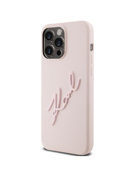Etui Karl Lagerfeld Silicone Karl Script na iPhone 15 Pro Max - różowe Etui Karl Lagerfeld Silicone Karl Script na iPhone 15 Pro Max - różowe