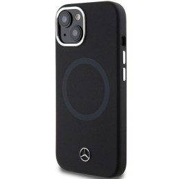 Etui Mercedes Silicone Bicolor MagSafe na iPhone 15 - czarne