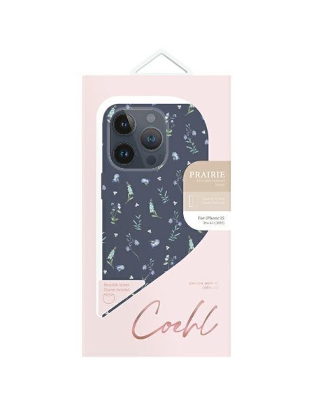 Etui UNIQ Coehl Prairie na iPhone 15 Pro - granatowe Etui UNIQ Coehl Prairie na iPhone 15 Pro - granatowe
