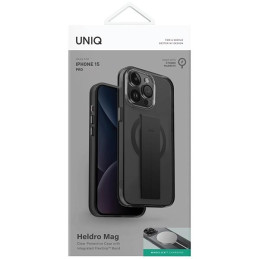 Etui UNIQ Heldro Mag Magclick Charging na iPhone 15 Pro - czarne