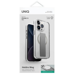 Etui UNIQ Heldro Mag Magclick Charging na iPhone 15 Pro - przezroczyste