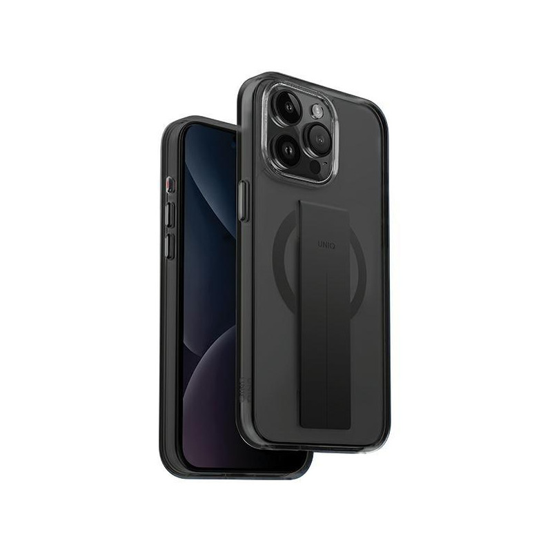 Etui UNIQ Heldro Mag Magclick Charging na iPhone 15 Pro Max - czarne