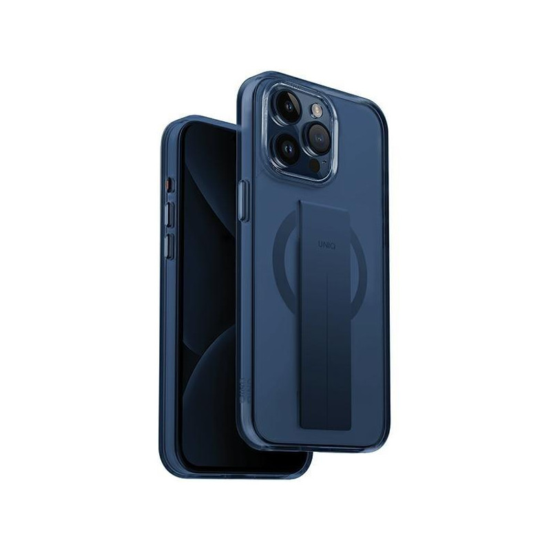 Etui UNIQ Heldro Mag Magclick Charging na iPhone 15 Pro Max - niebieskie