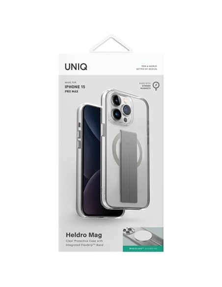 Etui UNIQ Heldro Mag Magclick Charging na iPhone 15 Pro Max - przezroczyste Etui UNIQ Heldro Mag Magclick Charging na iPhone 15 Pro Max - przezroczyste