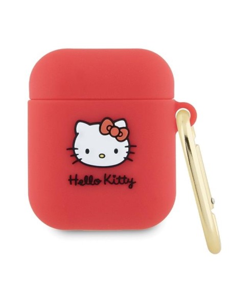Etui Hello Kitty Silicone 3D Kitty Head na AirPods 1/ 2 - fuksjowe Etui Hello Kitty Silicone 3D Kitty Head na AirPods 1/ 2 - fuksjowe