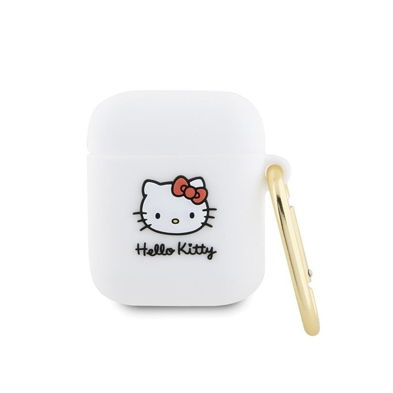 Etui Hello Kitty Silicone 3D Kitty Head na AirPods 1/ 2 - białe Etui Hello Kitty Silicone 3D Kitty Head na AirPods 1/ 2 - białe