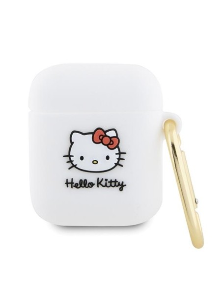Etui Hello Kitty Silicone 3D Kitty Head na AirPods 1/ 2 - białe Etui Hello Kitty Silicone 3D Kitty Head na AirPods 1/ 2 - białe