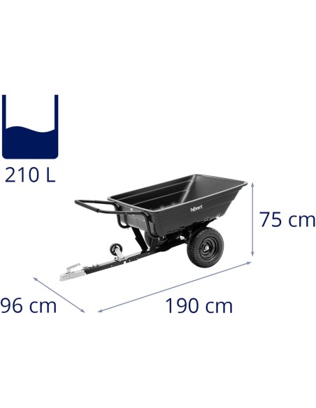 Priekabos pakreipiamas vežimėlis žoliapjovei 300 kg 210 l Priekabos pakreipiamas vežimėlis žoliapjovei 300 kg 210 l