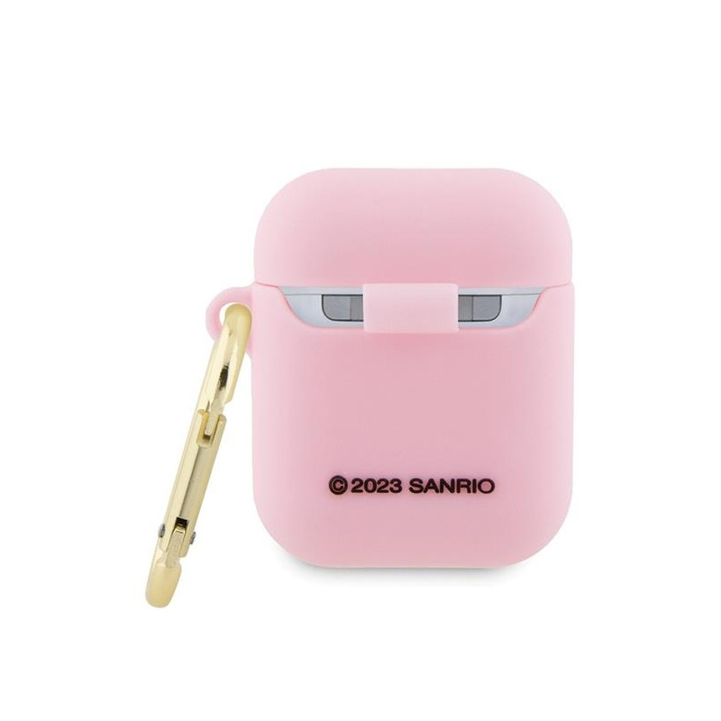 Etui Hello Kitty Silicone 3D Kitty Head na AirPods 1/ 2 - różowe