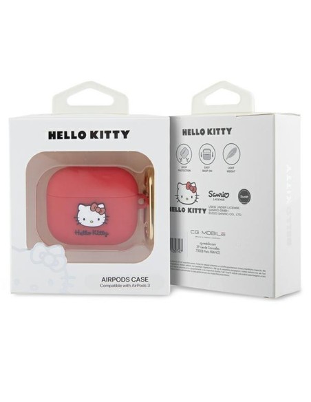 Etui Hello Kitty Silicone 3D Kitty Head na AirPods 3 - fuksjowe Etui Hello Kitty Silicone 3D Kitty Head na AirPods 3 - fuksjowe
