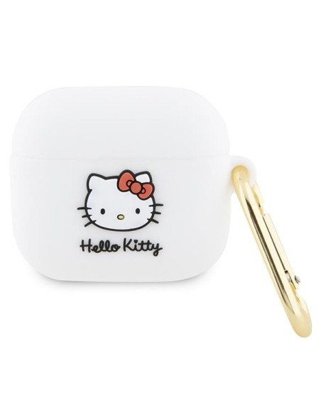 Etui Hello Kitty Silicone 3D Kitty Head na AirPods 3 - białe Etui Hello Kitty Silicone 3D Kitty Head na AirPods 3 - białe