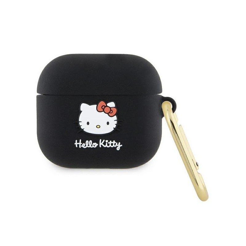 Etui Hello Kitty Silicone 3D Kitty Head na AirPods 3 - czarne Etui Hello Kitty Silicone 3D Kitty Head na AirPods 3 - czarne