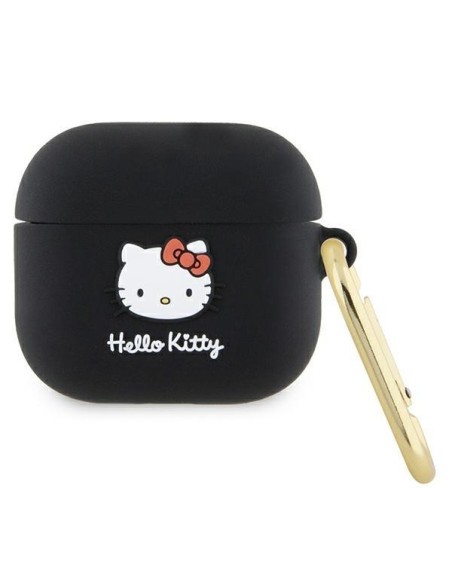 Etui Hello Kitty Silicone 3D Kitty Head na AirPods 3 - czarne Etui Hello Kitty Silicone 3D Kitty Head na AirPods 3 - czarne