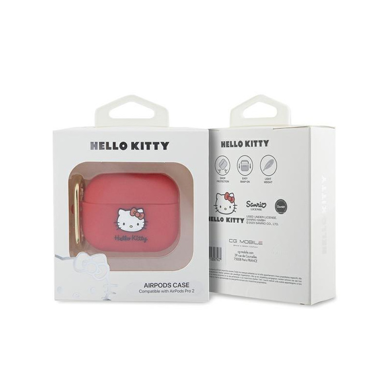 Etui Hello Kitty Silicone 3D Kitty Head na AirPods Pro 2 (2022/ 2023) - fuksjowe