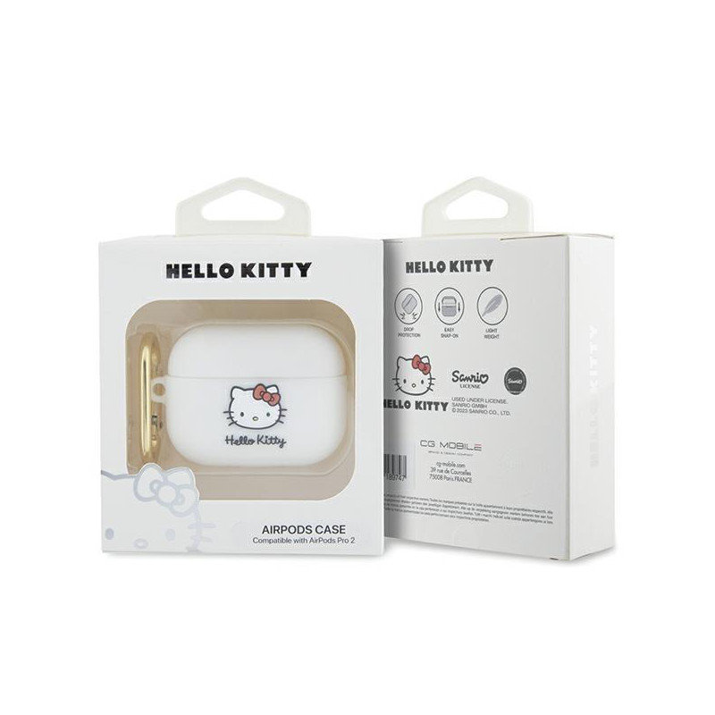 Etui Hello Kitty Silicone 3D Kitty Head na AirPods Pro 2 (2022/ 2023) - białe