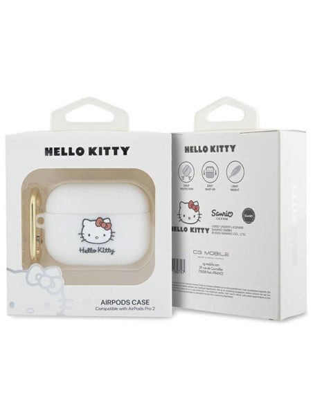 Etui Hello Kitty Silicone 3D Kitty Head na AirPods Pro 2 (2022/ 2023) - białe