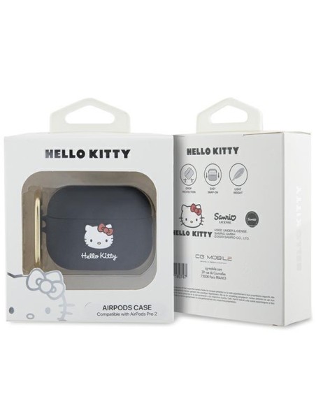 Etui Hello Kitty Silicone 3D Kitty Head na AirPods Pro 2 (2022/ 2023) - czarne Etui Hello Kitty Silicone 3D Kitty Head na AirPods Pro 2 (2022/ 2023) - czarne