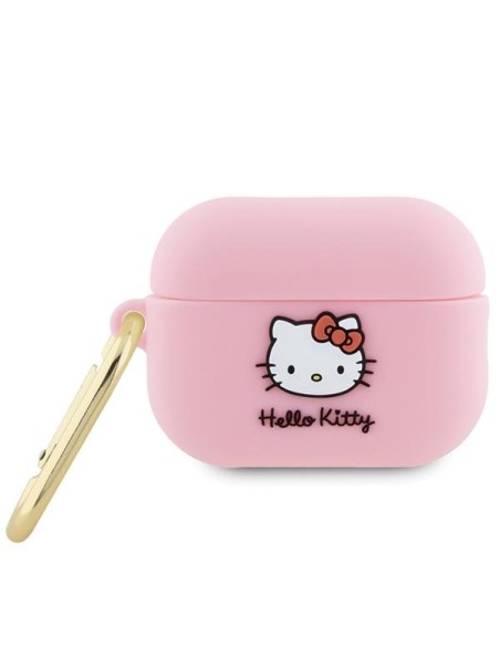 Etui Hello Kitty Silicone 3D Kitty Head na AirPods Pro 2 (2022/ 2023) - różowe Etui Hello Kitty Silicone 3D Kitty Head na AirPods Pro 2 (2022/ 2023) - różowe
