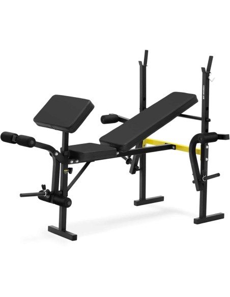 Štangos treniruočių suoliukas su pamokslininku reguliuojamas iki 100 kg