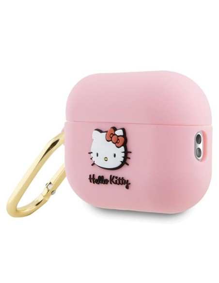 Etui Hello Kitty Silicone 3D Kitty Head na AirPods Pro 2 (2022/ 2023) - różowe Etui Hello Kitty Silicone 3D Kitty Head na AirPods Pro 2 (2022/ 2023) - różowe