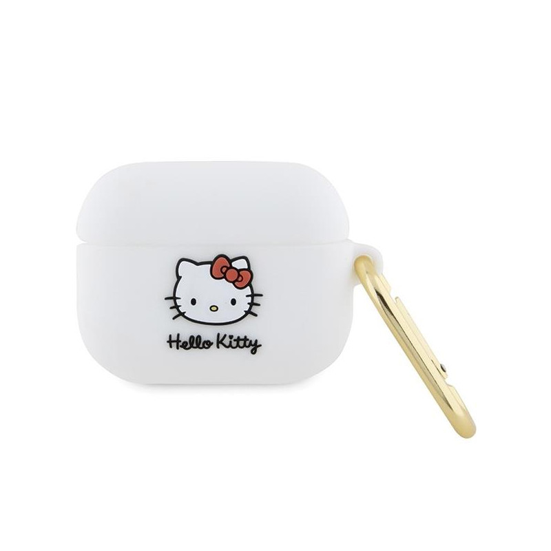 Etui Hello Kitty Silicone 3D Kitty Head na AirPods Pro - białe Etui Hello Kitty Silicone 3D Kitty Head na AirPods Pro - białe