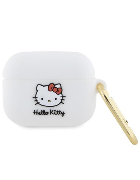 Etui Hello Kitty Silicone 3D Kitty Head na AirPods Pro - białe Etui Hello Kitty Silicone 3D Kitty Head na AirPods Pro - białe