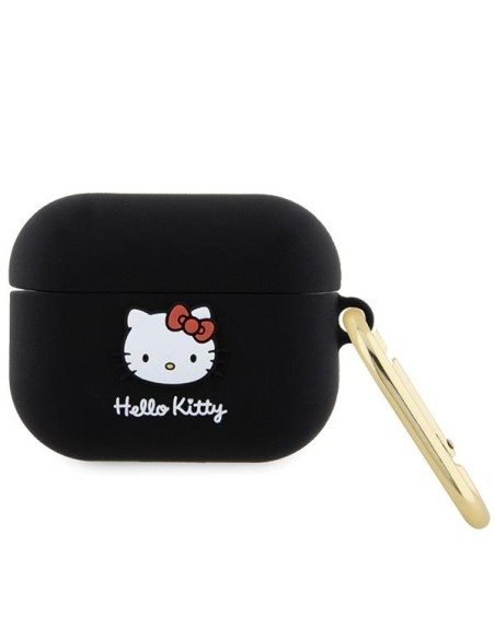 Etui Hello Kitty Silicone 3D Kitty Head na AirPods Pro - czarne Etui Hello Kitty Silicone 3D Kitty Head na AirPods Pro - czarne