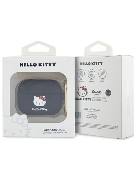 Etui Hello Kitty Silicone 3D Kitty Head na AirPods Pro - czarne Etui Hello Kitty Silicone 3D Kitty Head na AirPods Pro - czarne