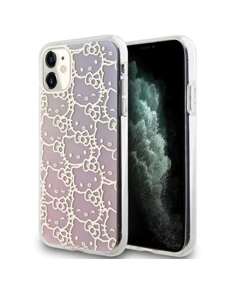 Etui Hello Kitty IML Gradient Electrop Crowded Kitty Head na iPhone 11 / Xr - różowe Etui Hello Kitty IML Gradient Electrop Crowded Kitty Head na iPhone 11 / Xr - różowe