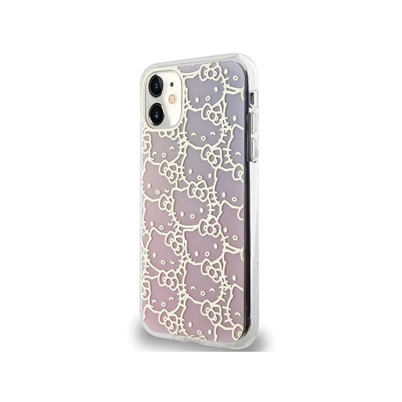 Etui Hello Kitty IML Gradient Electrop Crowded Kitty Head na iPhone 11 / Xr - różowe