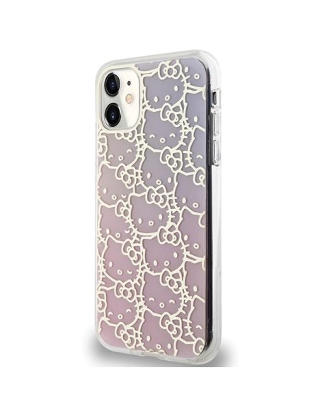 Etui Hello Kitty IML Gradient Electrop Crowded Kitty Head na iPhone 11 / Xr - różowe Etui Hello Kitty IML Gradient Electrop Crowded Kitty Head na iPhone 11 / Xr - różowe