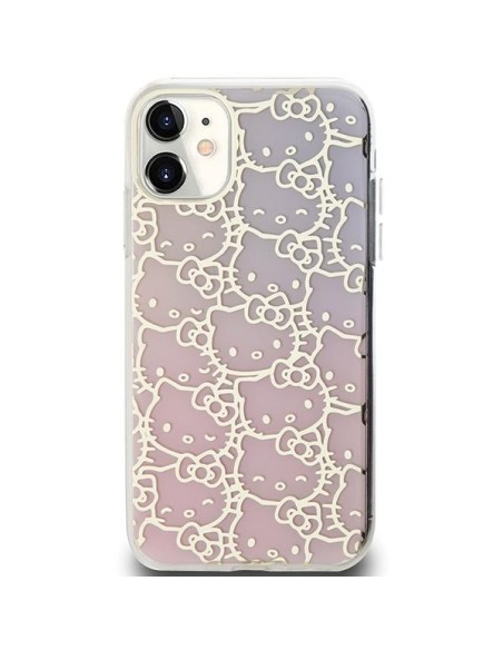 Etui Hello Kitty IML Gradient Electrop Crowded Kitty Head na iPhone 11 / Xr - różowe Etui Hello Kitty IML Gradient Electrop Crowded Kitty Head na iPhone 11 / Xr - różowe
