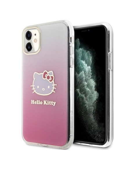 Etui Hello Kitty IML Gradient Electrop Kitty Head na iPhone 11 / Xr - różowe