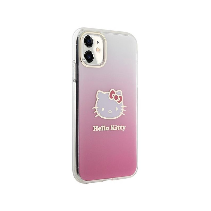 Etui Hello Kitty IML Gradient Electrop Kitty Head na iPhone 11 / Xr - różowe