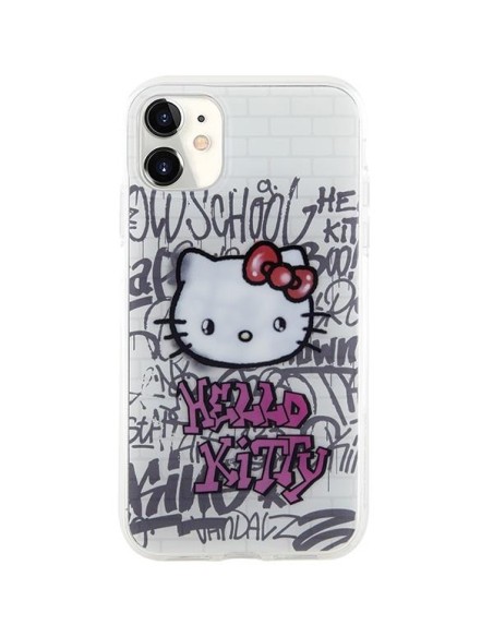 Etui Hello Kitty IML Kitty On Bricks Graffiti na iPhone 11 / Xr - białe