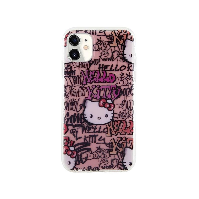Etui Hello Kitty IML Tags Graffiti na iPhone 11 / Xr - różowe