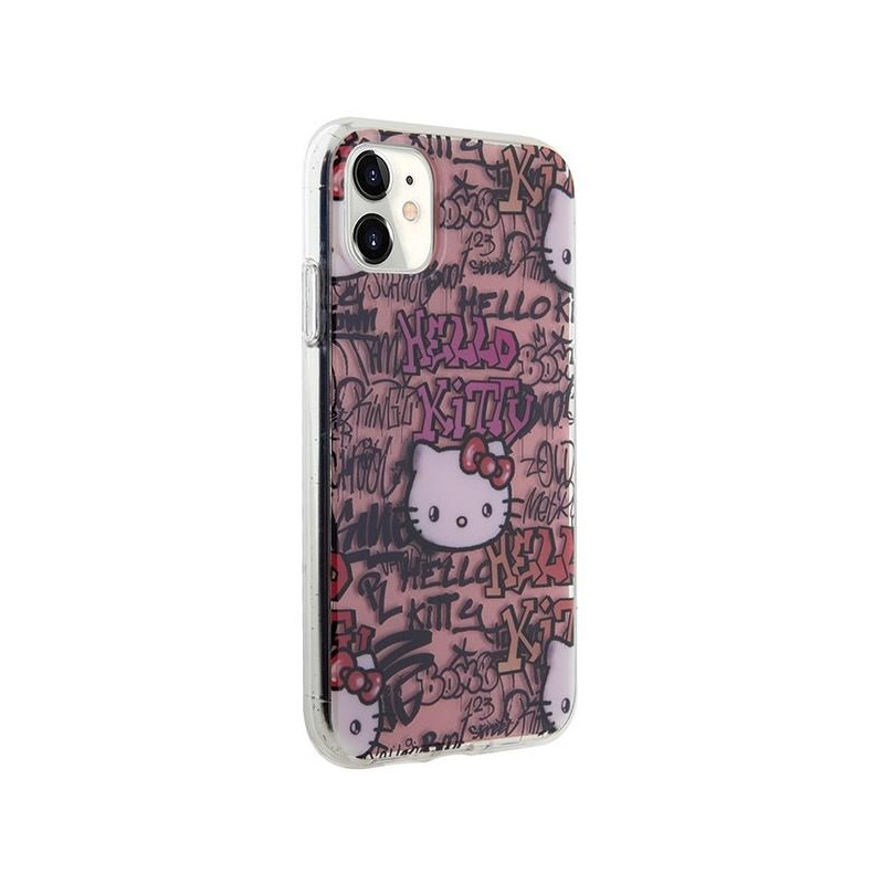 Etui Hello Kitty IML Tags Graffiti na iPhone 11 / Xr - różowe