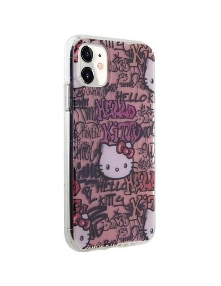 Etui Hello Kitty IML Tags Graffiti na iPhone 11 / Xr - różowe Etui Hello Kitty IML Tags Graffiti na iPhone 11 / Xr - różowe