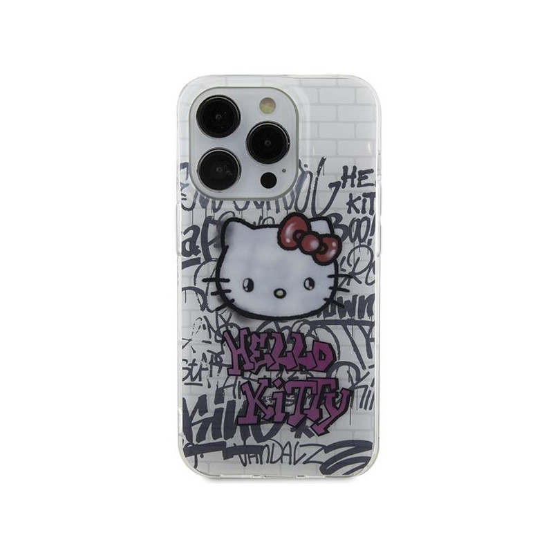 Etui Hello Kitty IML Kitty On Bricks Graffiti na iPhone 13 Pro / 13 - białe