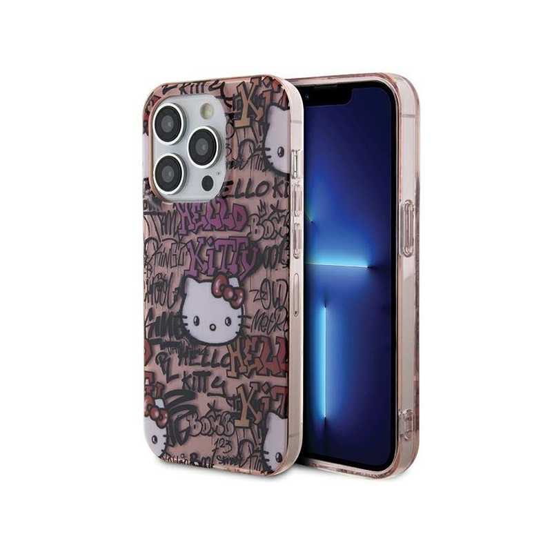 Etui Hello Kitty IML Tags Graffiti na iPhone 13 Pro / 13 - różowe