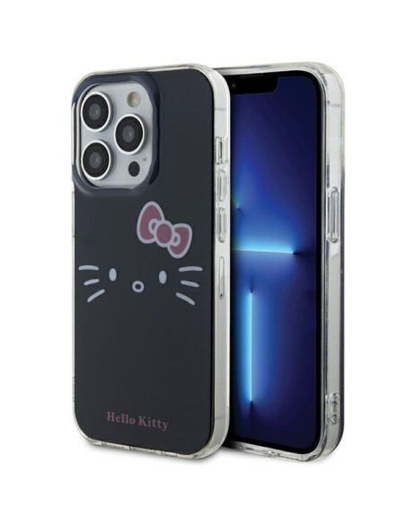 Etui Hello Kitty IML Kitty Face na iPhone 13 Pro Max - czarne Etui Hello Kitty IML Kitty Face na iPhone 13 Pro Max - czarne