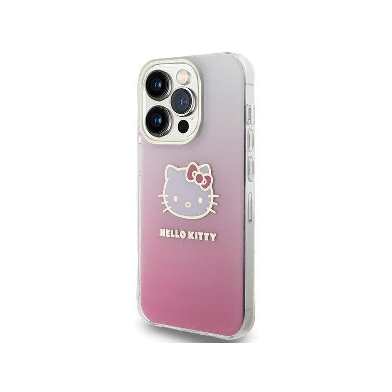 Etui Hello Kitty IML Gradient Electrop Kitty Head na iPhone 14 Pro - różowe