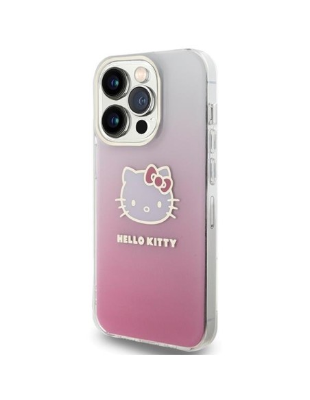 Etui Hello Kitty IML Gradient Electrop Kitty Head na iPhone 14 Pro - różowe Etui Hello Kitty IML Gradient Electrop Kitty Head na iPhone 14 Pro - różowe