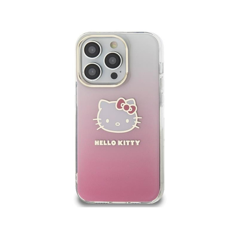 Etui Hello Kitty IML Gradient Electrop Kitty Head na iPhone 14 Pro - różowe
