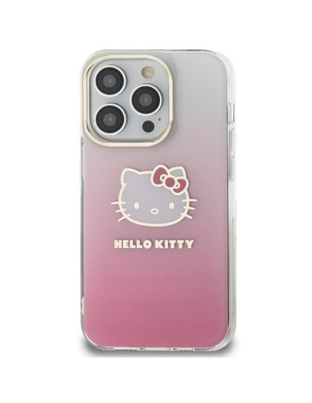 Etui Hello Kitty IML Gradient Electrop Kitty Head na iPhone 14 Pro - różowe Etui Hello Kitty IML Gradient Electrop Kitty Head na iPhone 14 Pro - różowe