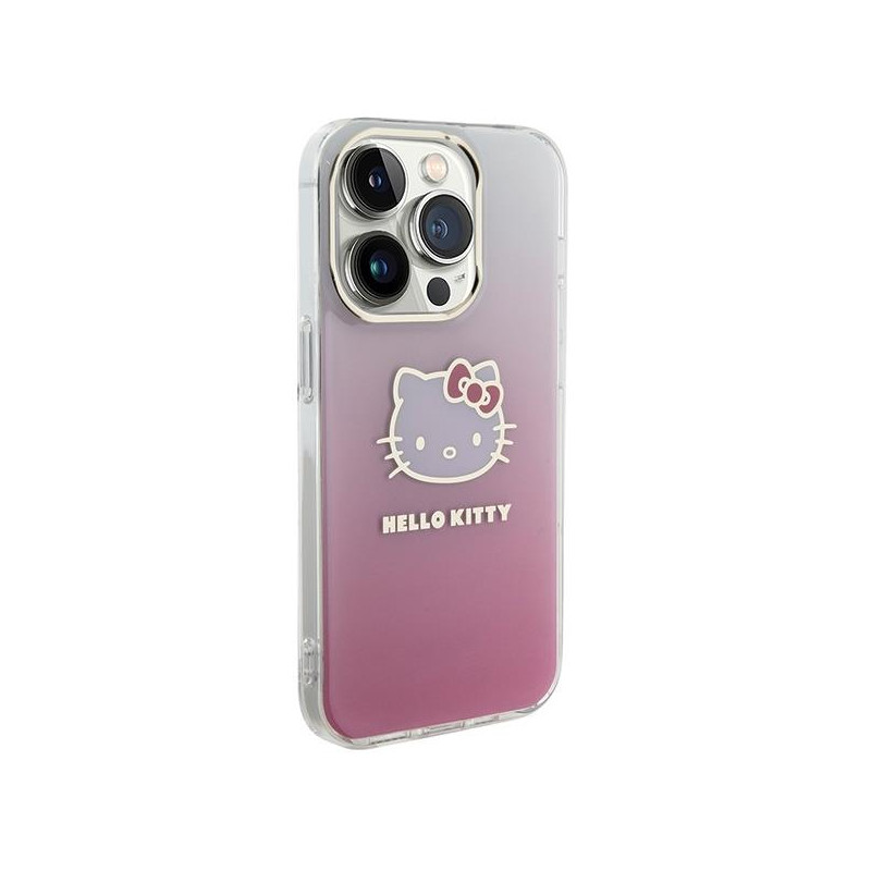 Etui Hello Kitty IML Gradient Electrop Kitty Head na iPhone 14 Pro - różowe