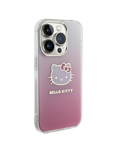 Etui Hello Kitty IML Gradient Electrop Kitty Head na iPhone 14 Pro - różowe Etui Hello Kitty IML Gradient Electrop Kitty Head na iPhone 14 Pro - różowe